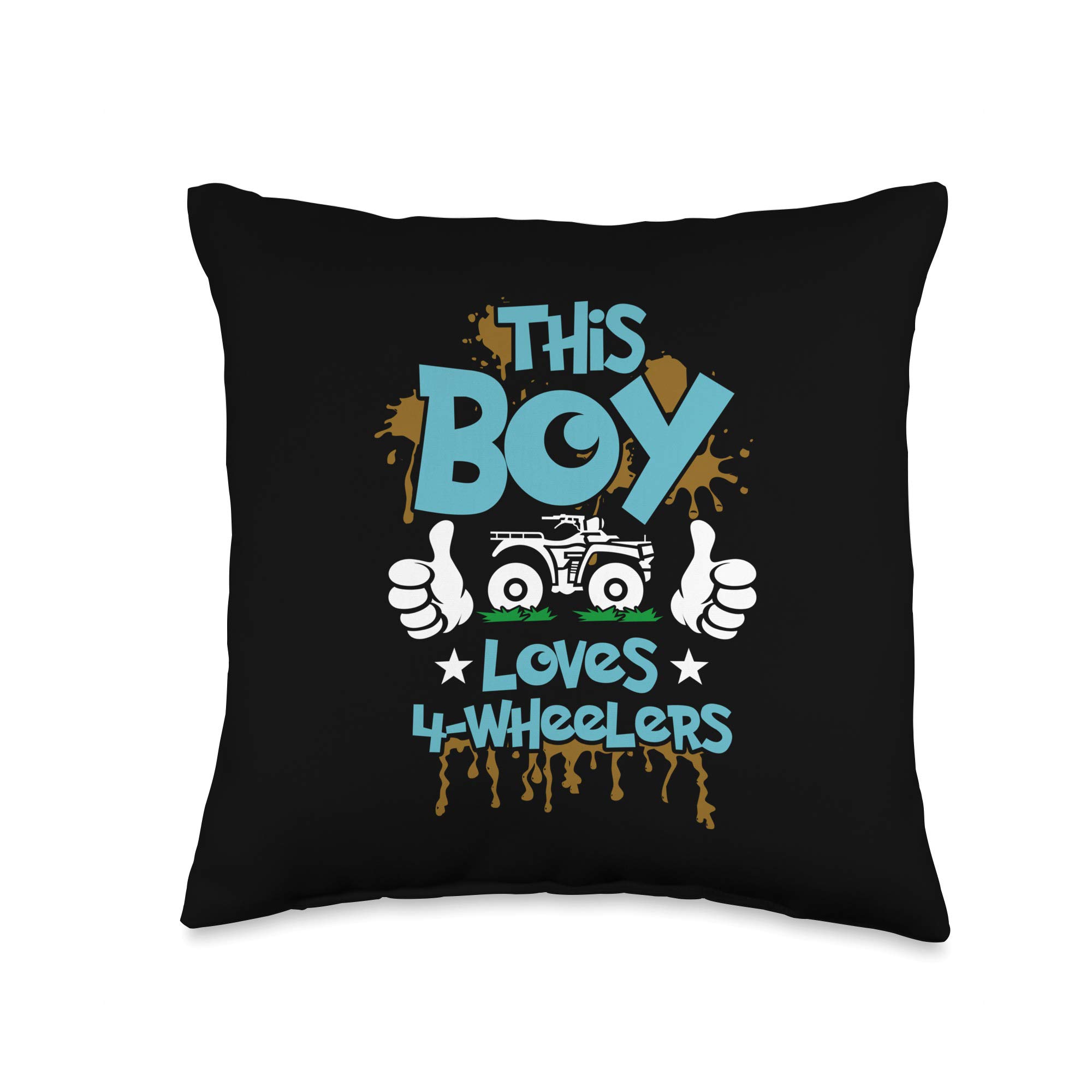 ATV gift for kids Kids ATV Gift-4 Boys-Four Wheeler Throw Pillow, 16x16, Multicolor