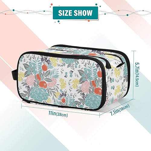 Miniatura 2 de Flowers Berries Fruit Makeup Bag Storage Cosmetic Case Storage Bag for Travel Bathroom 11 x 7 Inches