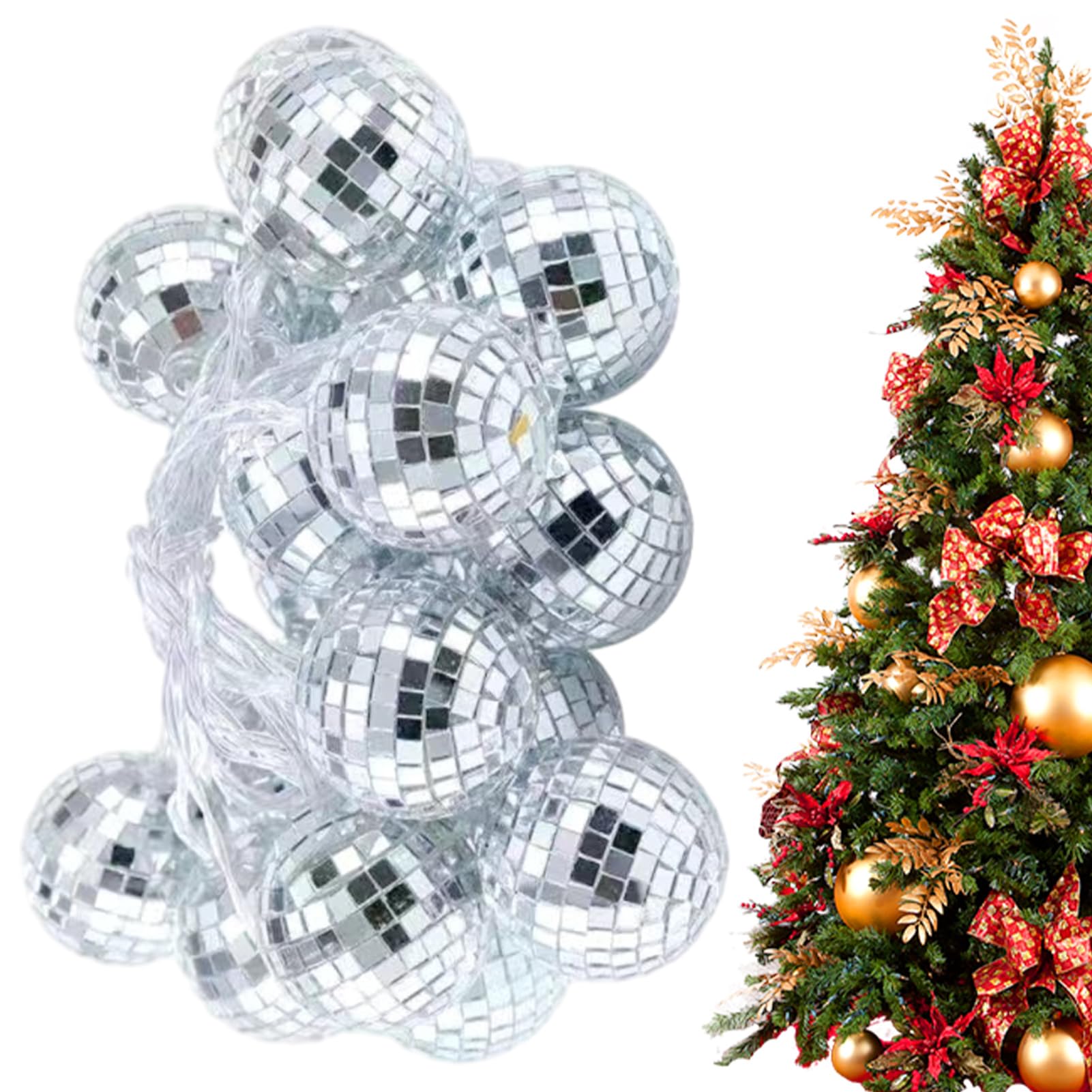 Luckxing Disco Fairy Lights - Atmospheric LED Energy Saving Ball Light for Disco Parties, Home Decoration Products for Christmas Tree, Stairs, Hallway, Window, Balcony