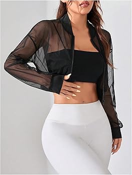 ジャケット・アウター Sheer sleeve asymmetry cropped jacket シアースリーブアシメクロップドジャケット | LVEU.（ラブユ.）