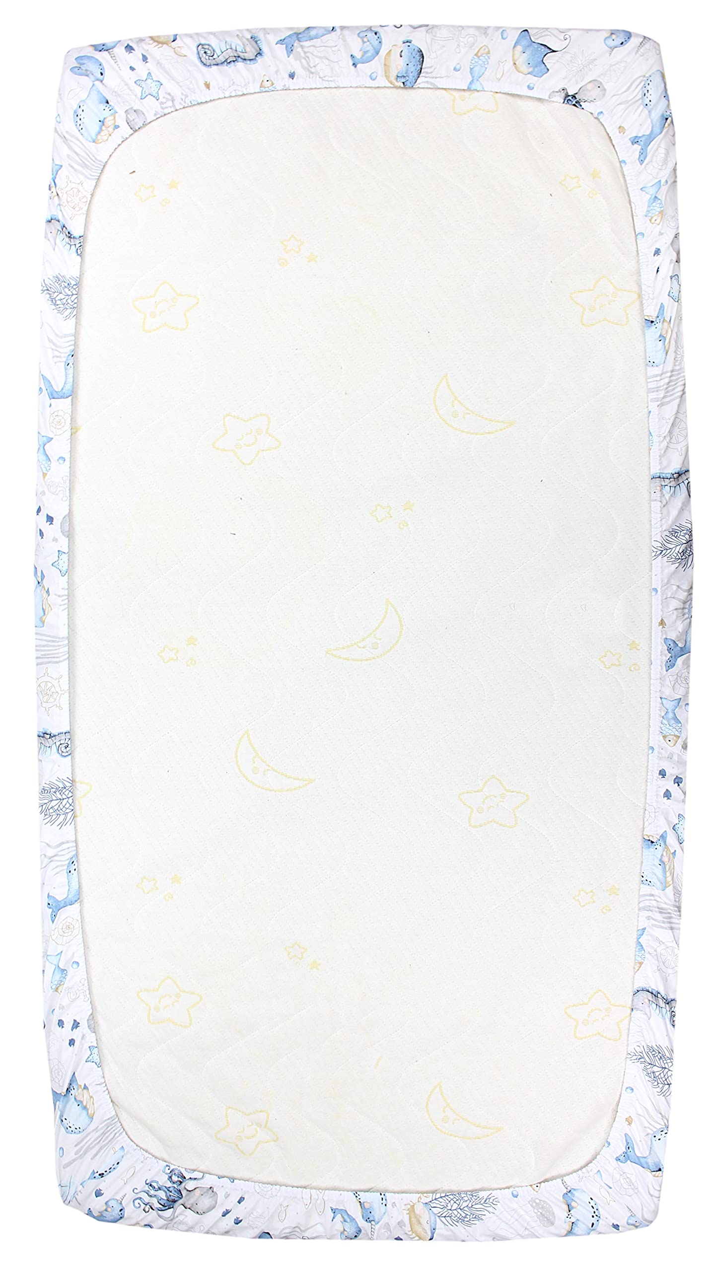 TupTam Lenzuolo per Bambini Bambino Confezione da 2, Animali marini/Blu, 90 x 200 cm