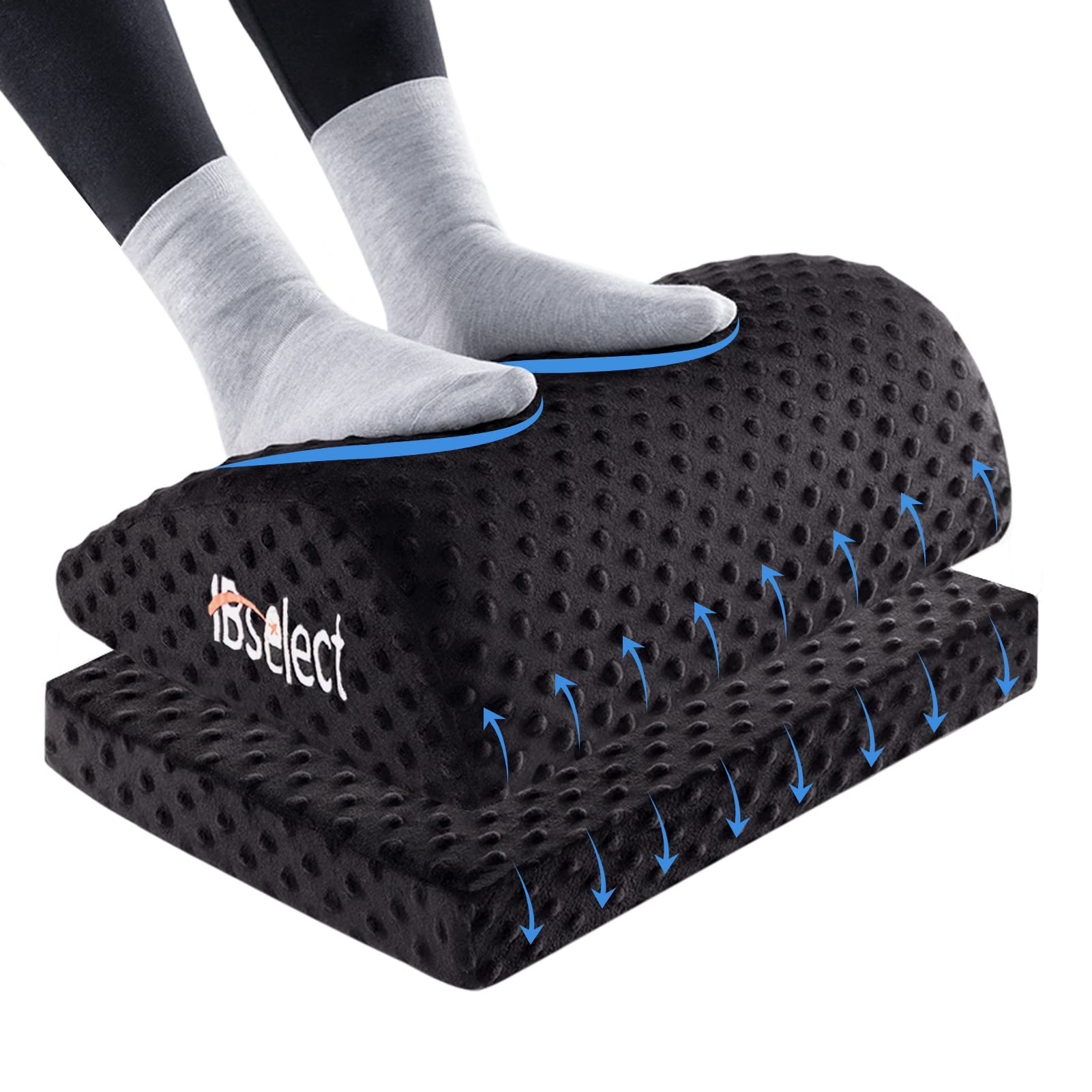 Under Desk Foot Rest-Adjustable Height, Massage Textured Surface, Teardrop Curved Design Foam Office Footrests,Help for Blood Circulation of Legs at Home, Office,to Relieve Lumbar, Back, Knee Pain