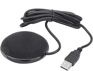 Vbestlife Omni-Directional Microphone, Plug & Play USB Desktop Condenser Mic for Live Broadcast Video Conference Recording Skype Online Class Court Reporter