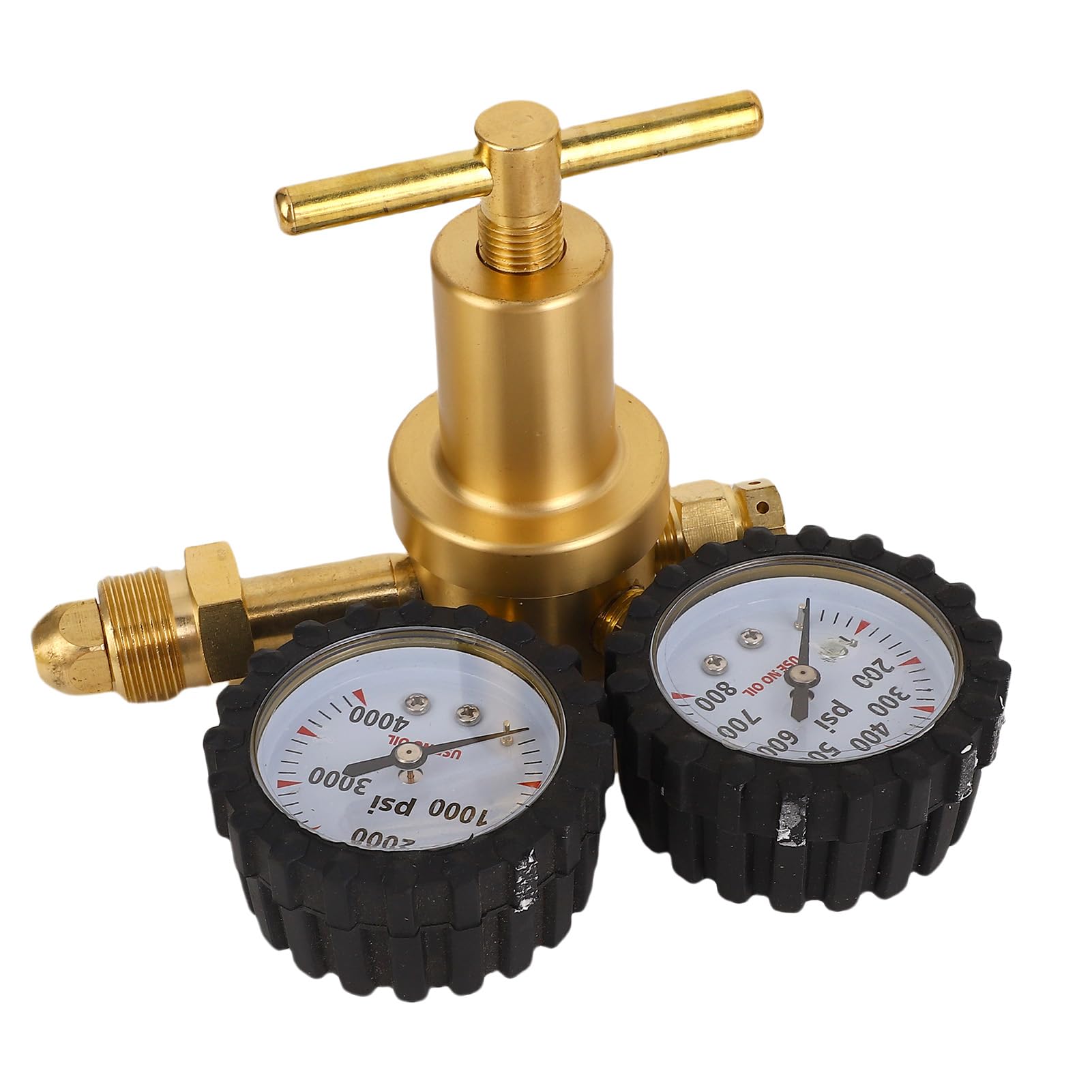 Zestaw Regulatora Azotu Zawór Regulatora Azotu HVAC 0–800 PSI z Wężem 60 Cali CGA580 Wlot Męski Kielichowy Wylot 1/4 Cala do Testowania Ciśnienia Wykrywanie Nieszczelności