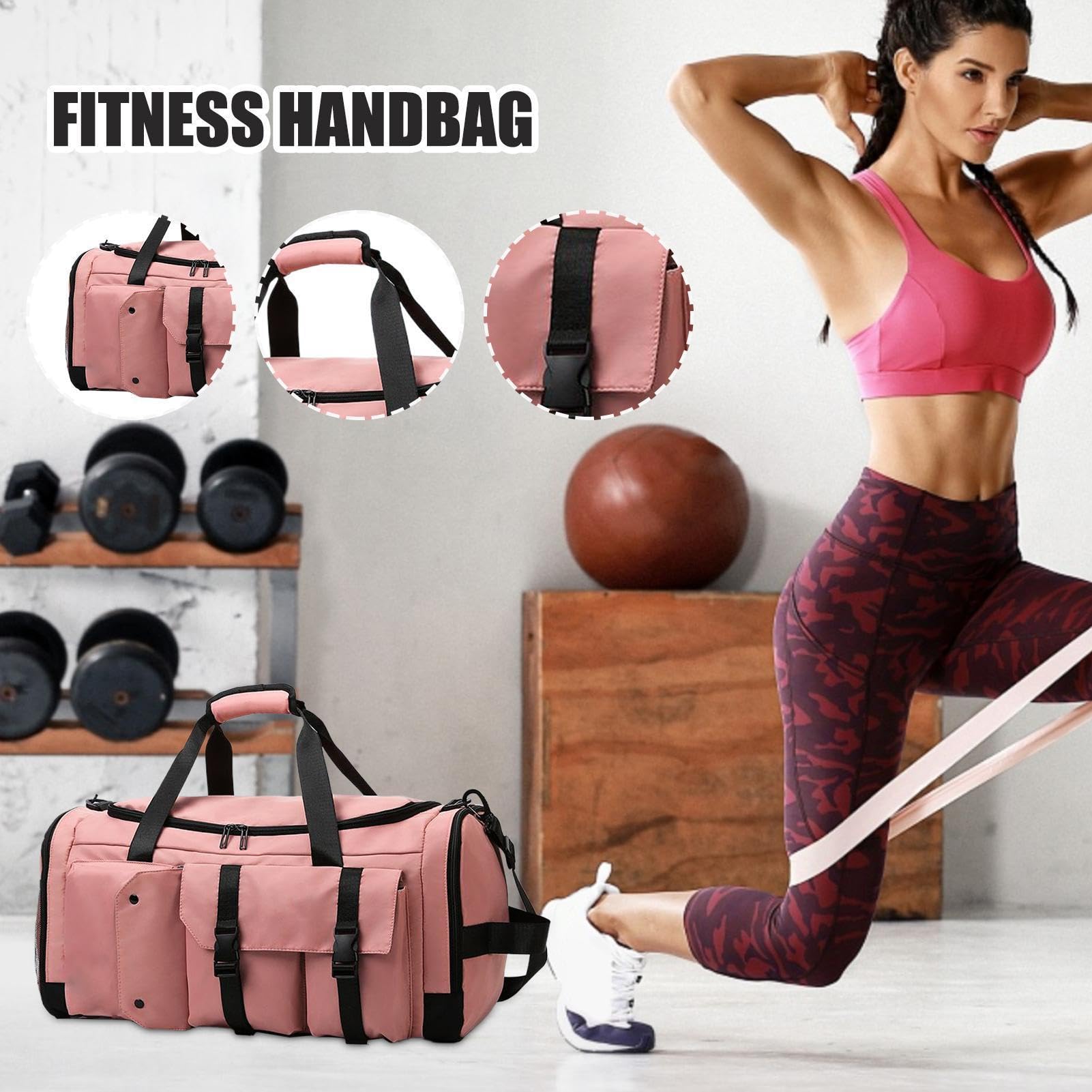 Borsone da viaggio, borsa da palestra, grande, impermeabile, Rosa, Vedere la descrizione, Vedere la descrizione | Borsa sportiva multifunzionale per vestiti, accessori e bottiglie