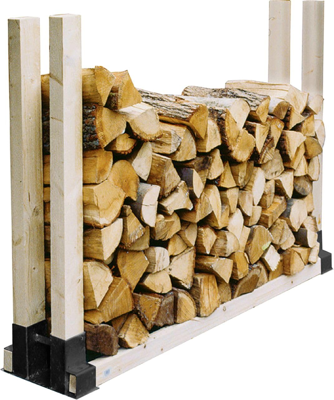 Kaminholzregal-Set Aus Stahl – Verstellbar, Pulverbeschichtet, Für 2x4 Hölzer, 2 Stück (braun)