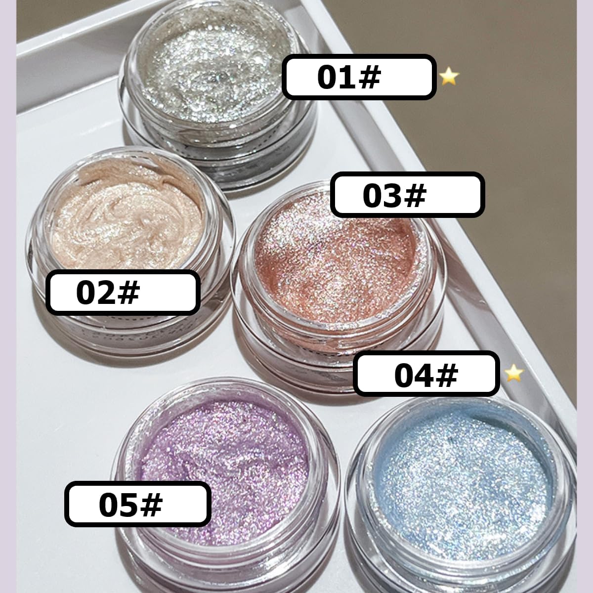 KARLOR Face Liquid Highlighter, Champagne Pink Eyeshadow Creamy Shimmer Gel Face Highlighter Radiant Gel Creamy Glitter - Image 4