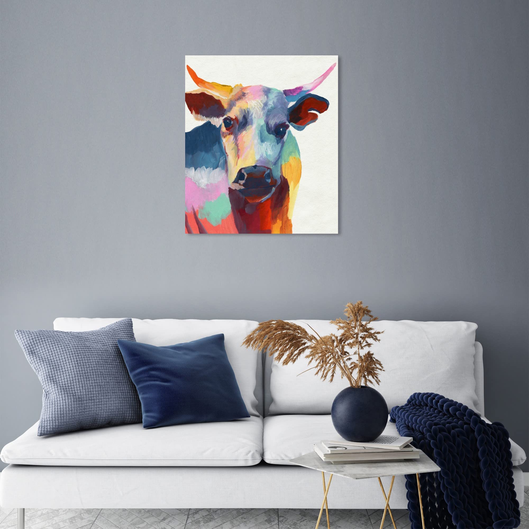 Amazon.co.jp: Oliver Gal 「Cow Wow」キャンバスアート 24x20