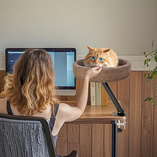 Miniatura 5 de Simcat Cama de escritorio moderna para gatos de interior, mesa de juego de oficina extraíble para estudio, cama de escritorio para gatos, cama
