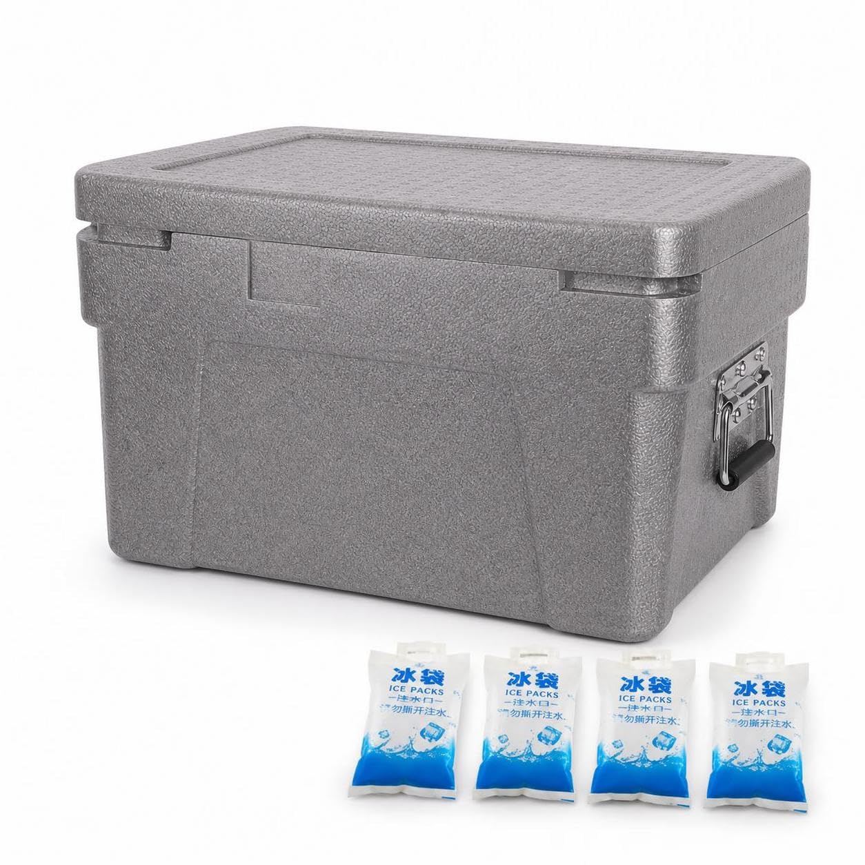 MERIGLARE Caja Térmica Portátil para Conservar Comida Caliente Durante Ocho Horas y Fría Durante Veinticuatro Horas para Servicios Catering y Puestos Comida al Libre, 68L mejorado + asa ergonómica