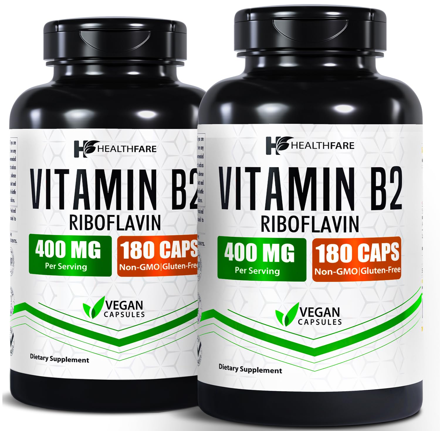 Healthfare Vitamin B2 Riboflavin 400mg | 180 Vegan Capsules | High Potency | Non-GMO | Gluten-Free | Made in USA — Amazon image 7