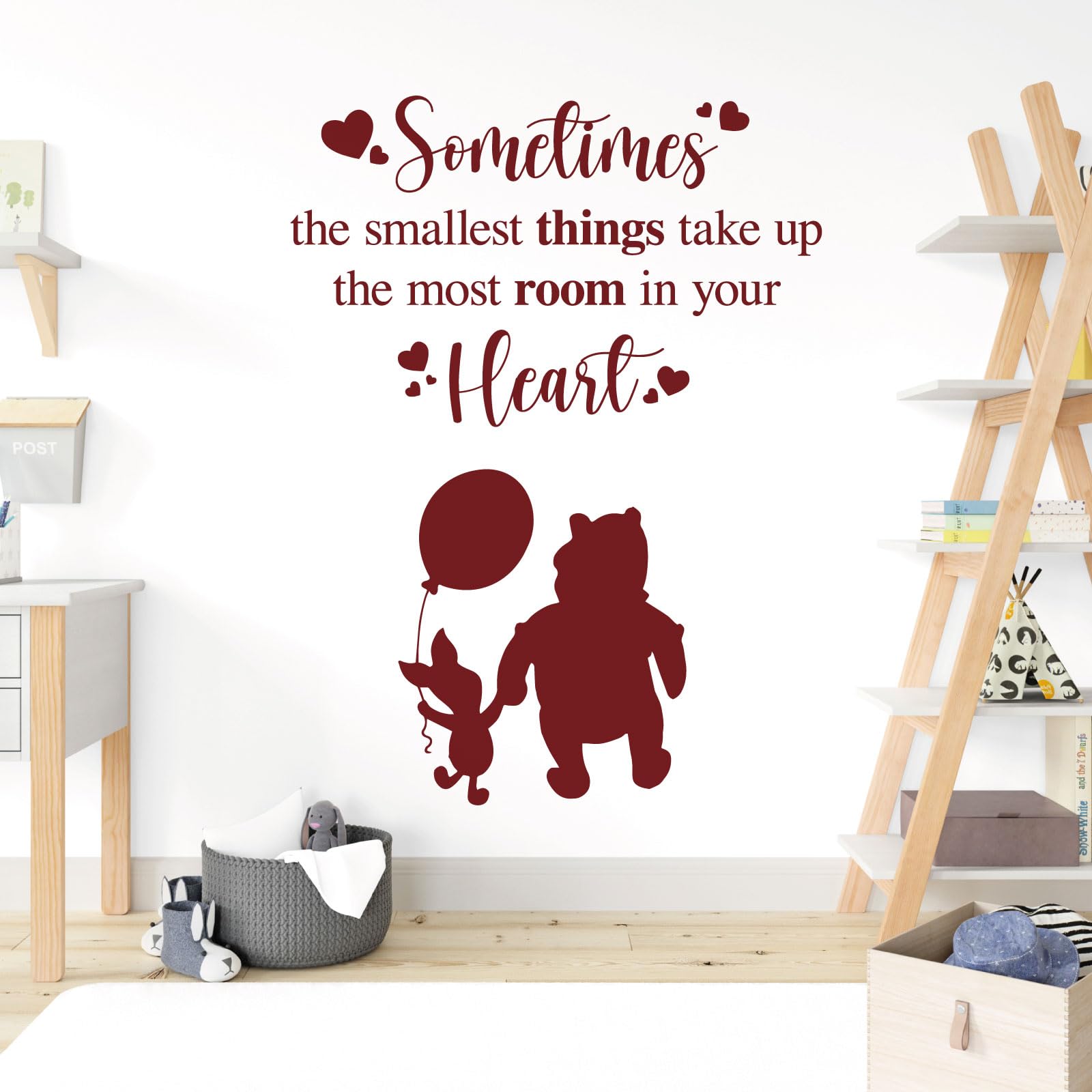 Sometimes the Smallest Things Take the Most Room in Your Heart - Movie Book Quote Wall Sticker [Large] [Burgundy] — image 1