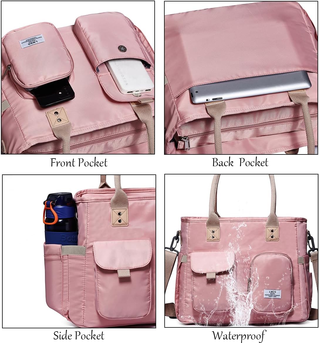 Large Utility Tote Bag with Multi-pockets and Compartment for Travel & Work