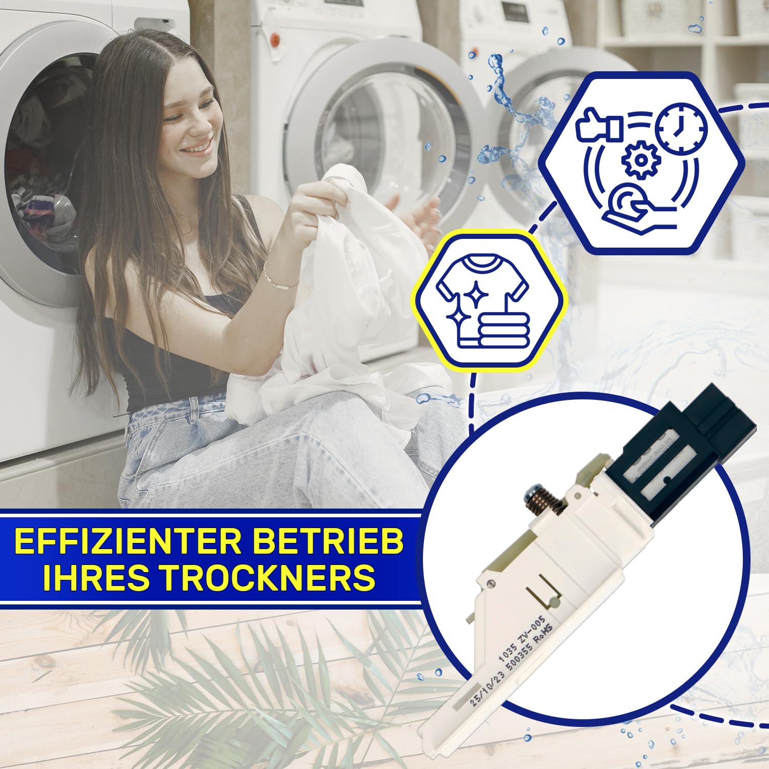 Verzögerungsschalter für Trockner ZV-005 mit dem Originalcode 500355 für Gorenje für Panasonic Wäschetrockner - Garantie 10 Jahre - MONTERAL
