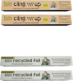 Eco Green Living, Bio Plastic Wrap & Recycled Aluminium Foil Sustainable Solution Ecological Biodegradable & Recyclable fo...