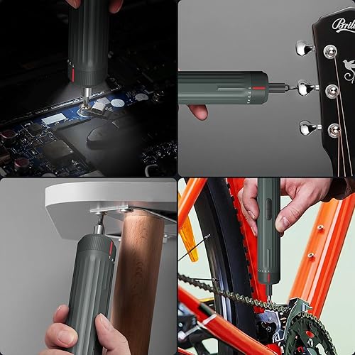 Miniatura 7 de Kit de destornilladores eléctricos 35 en 1, destornillador eléctrico inalámbrico de 3.6 V recargable con 30 puntas magnéticas de acero S2, lámpara