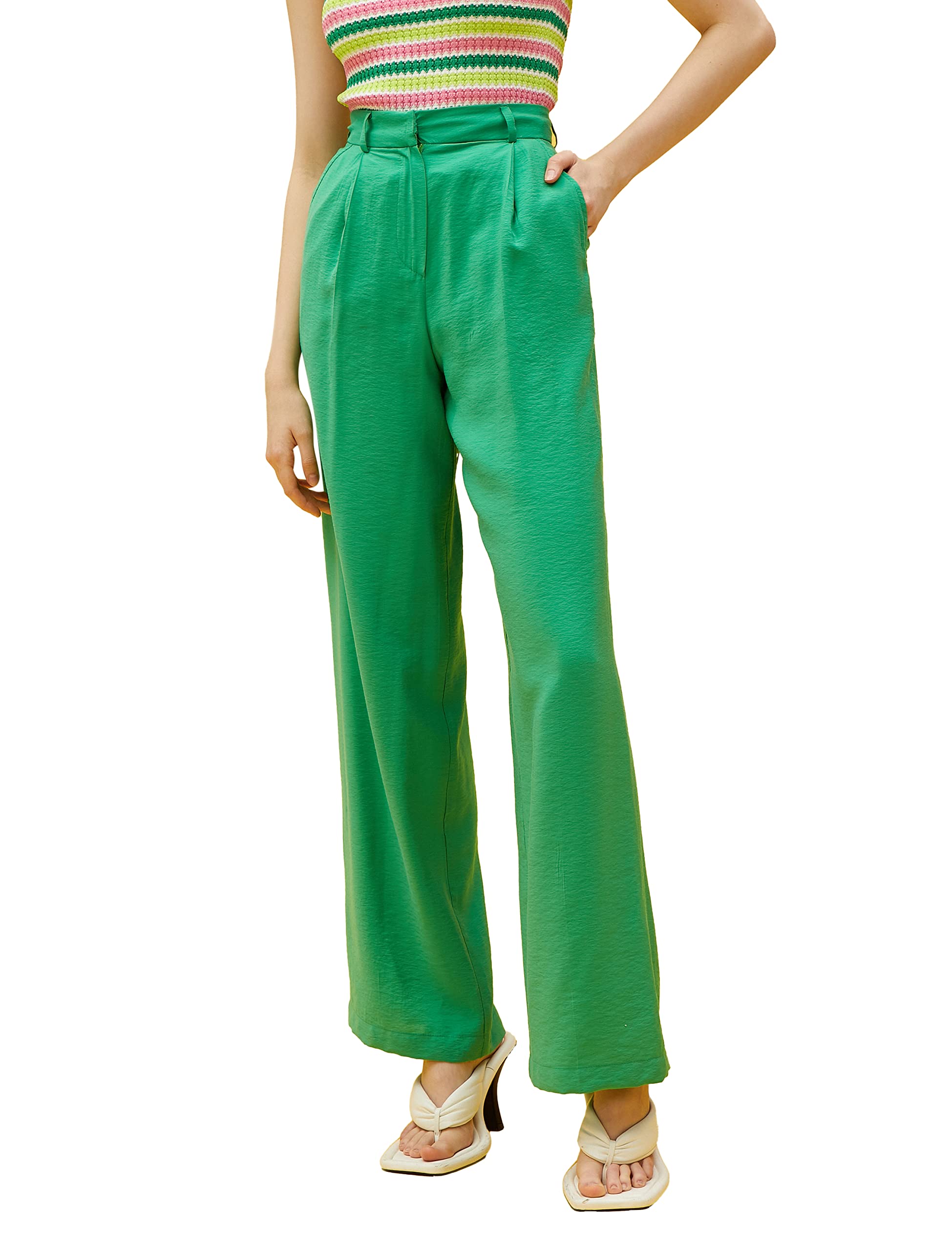 Koton Women Pleated Pocket Palazzo Trousers