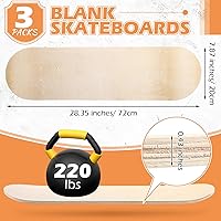 Vista 2 de Honoson Tablas de patineta en blanco de arce, 7 capas, madera natural, doble cola, cubierta de luz cóncava lisa a granel para pintura artística