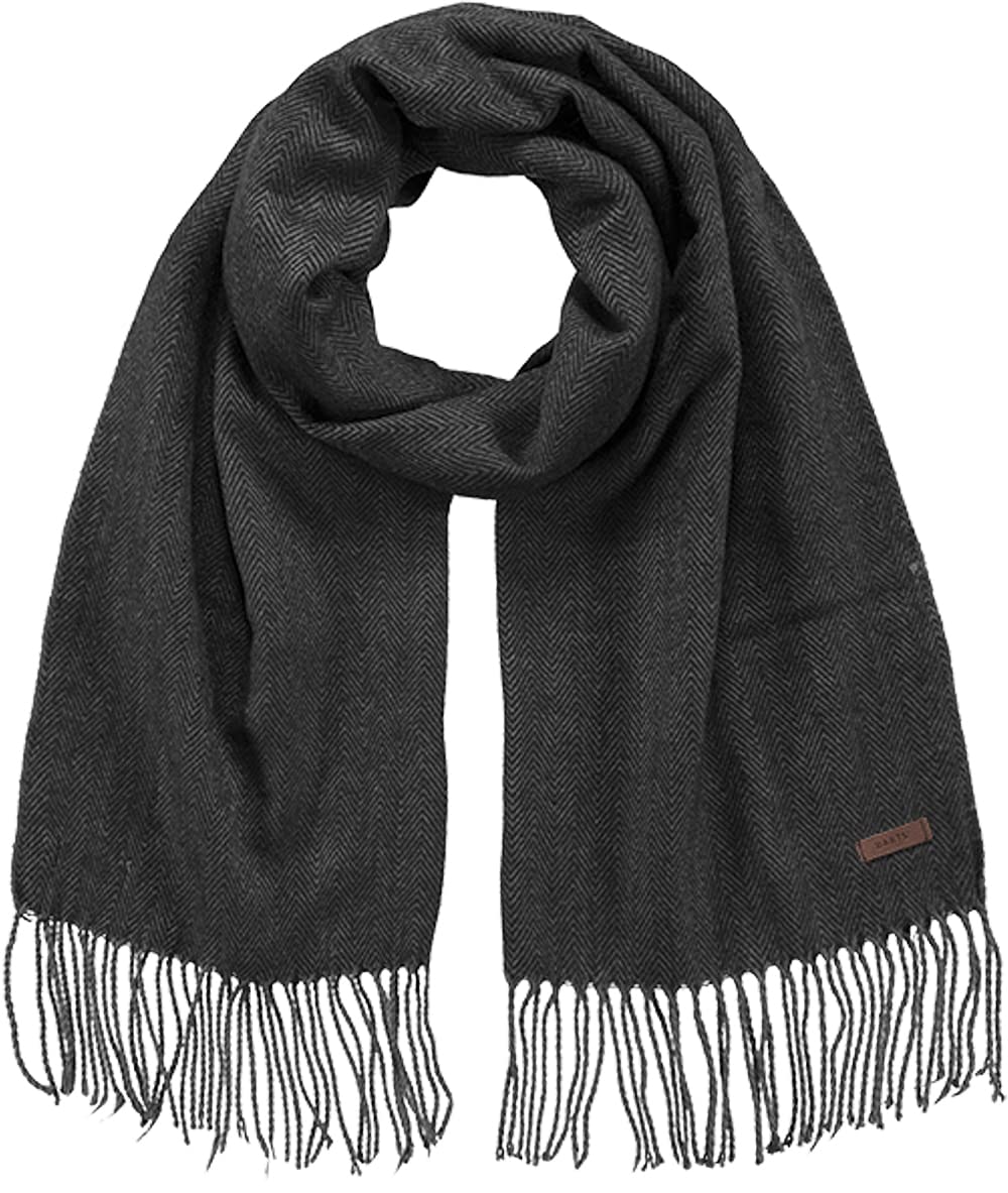 Barts Soho Herringbone Business Scarf fine knit fringed (One Size - black)