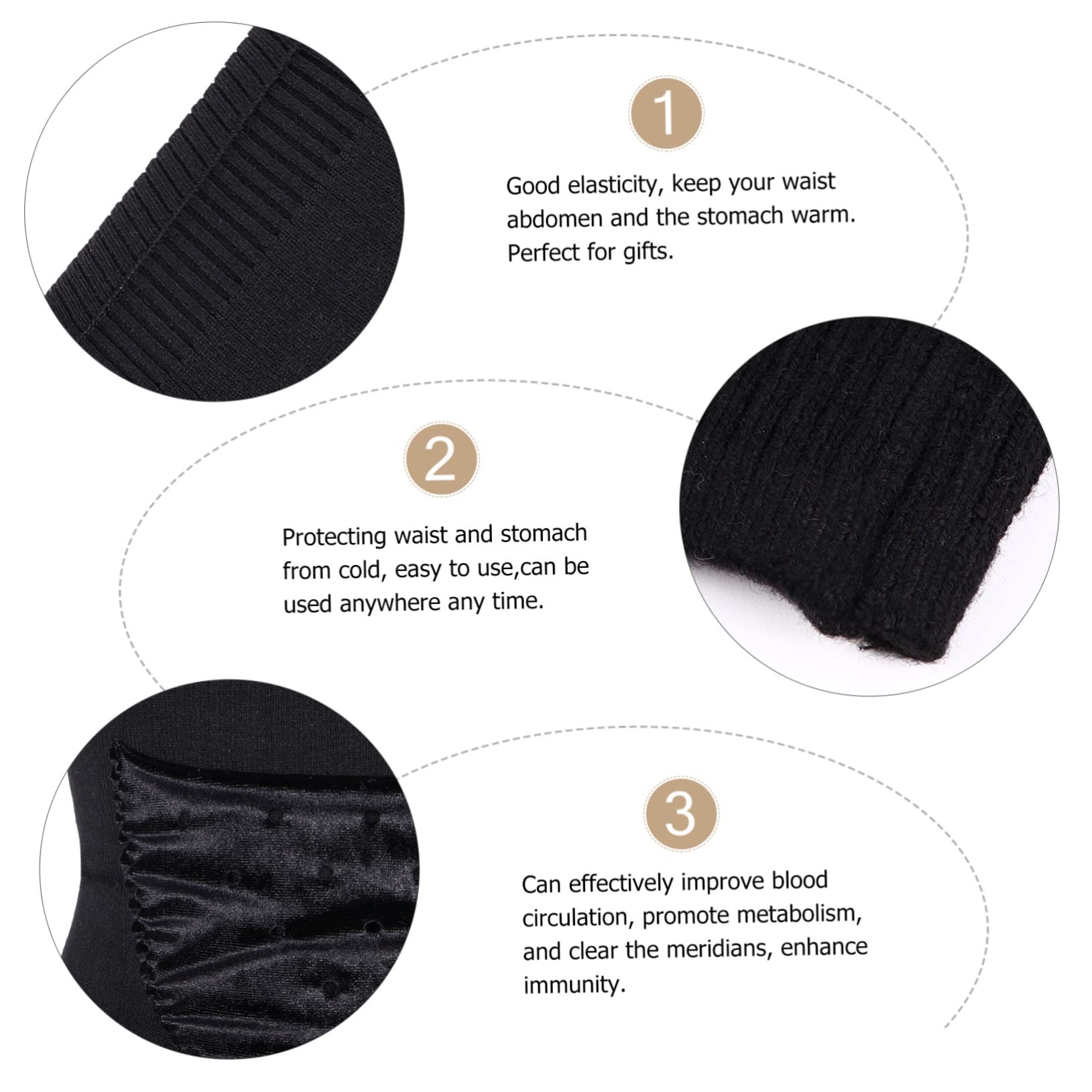 TOVINANNA Comfortable Warm Wool Waistband Thermal Waistband for Back Abdominal Support for Winter Activities