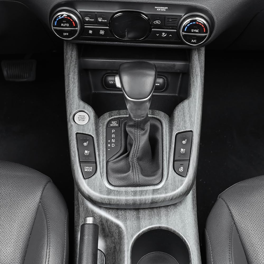 Car Manual Gear Shift Panel Cover Interior Trim Compatible with Kia Soul 2020 2021 2022 2023 2024 2025, Center Console Gear Shift Panel Trim Cover of ABS Accessories Interior, Wood