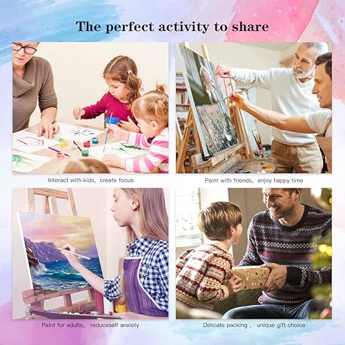 Miniatura 7 de Hdmuorl Pintura por números para principiantes y niños, 16 pulgadas de ancho x 20 pulgadas, lienzo al óleo de lino, sin marco, pintura al óleo de