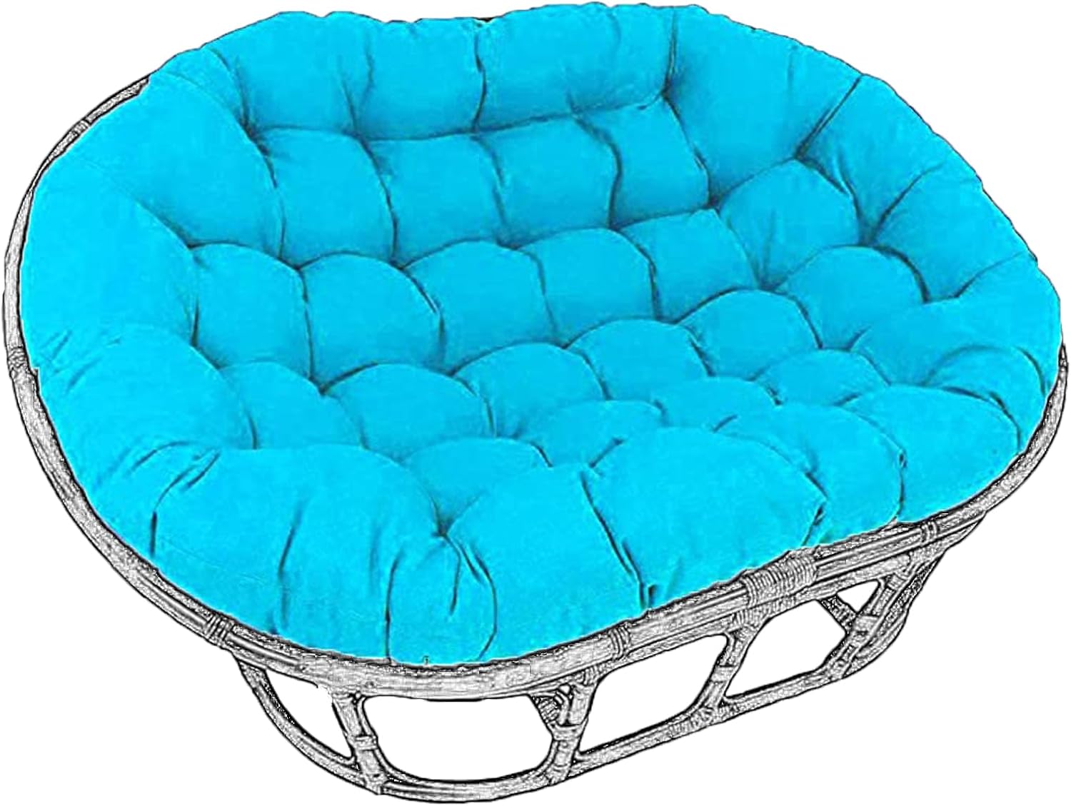TDHLW Double Oversized Papasan, Egg Chair Cushion, Double