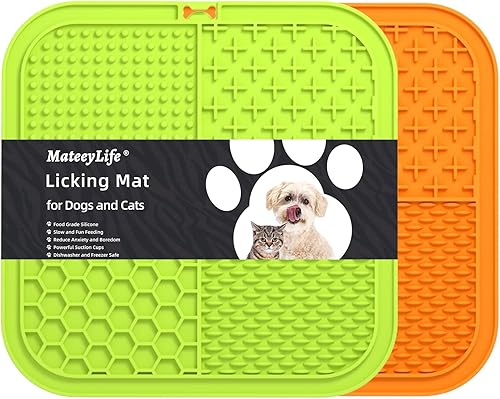 MateeyLife Alfombrillas para lamer perros y gatos, almohadilla de lamer de primera calidad con ventosas para aliviar la ansiedad del perro, juguetes