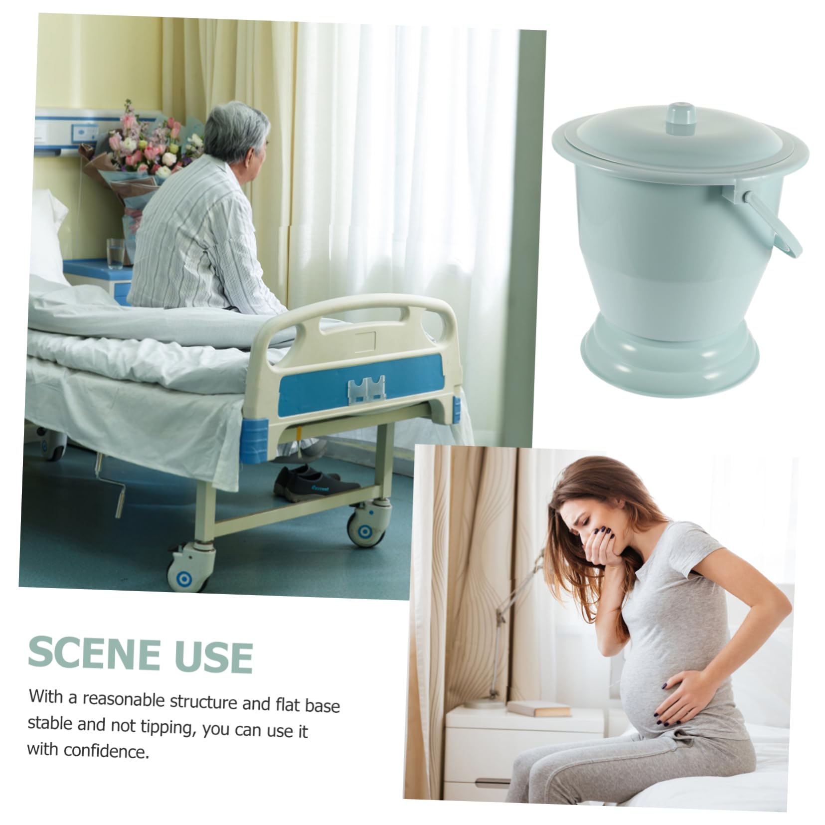 NOLITOY Chamber Pot for Boys and Girls and Adults Portable Urinal Pot Lid Lightweight Plastic Urine Bucket for Home Use