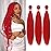 Dorsanee Red Braiding Hair Pre Stretched 20 Inch 3 Packs Professional Easy Braiding Hair for Crochet Braids Twists Locs Hair Soft Yaki Texture Hot Water Setting Synthetic Hair Extensions