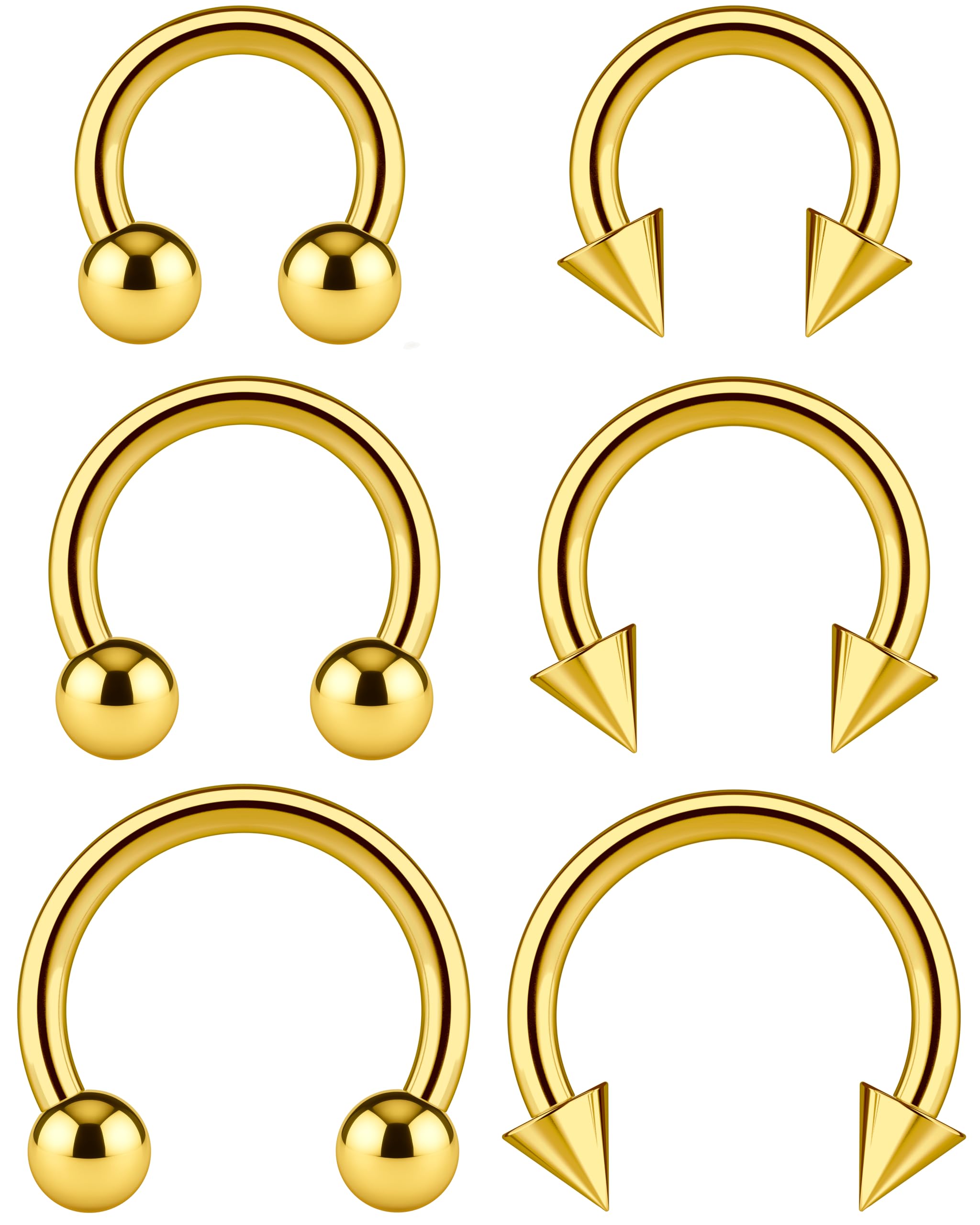 WildVibe Surgical Steel Septum Rings 16g 14g - Lip Ring Smiley Piercing Hoop for Cartilage Earrings, Tragus, Helix, Daith, Conch - Eyebrow Circular