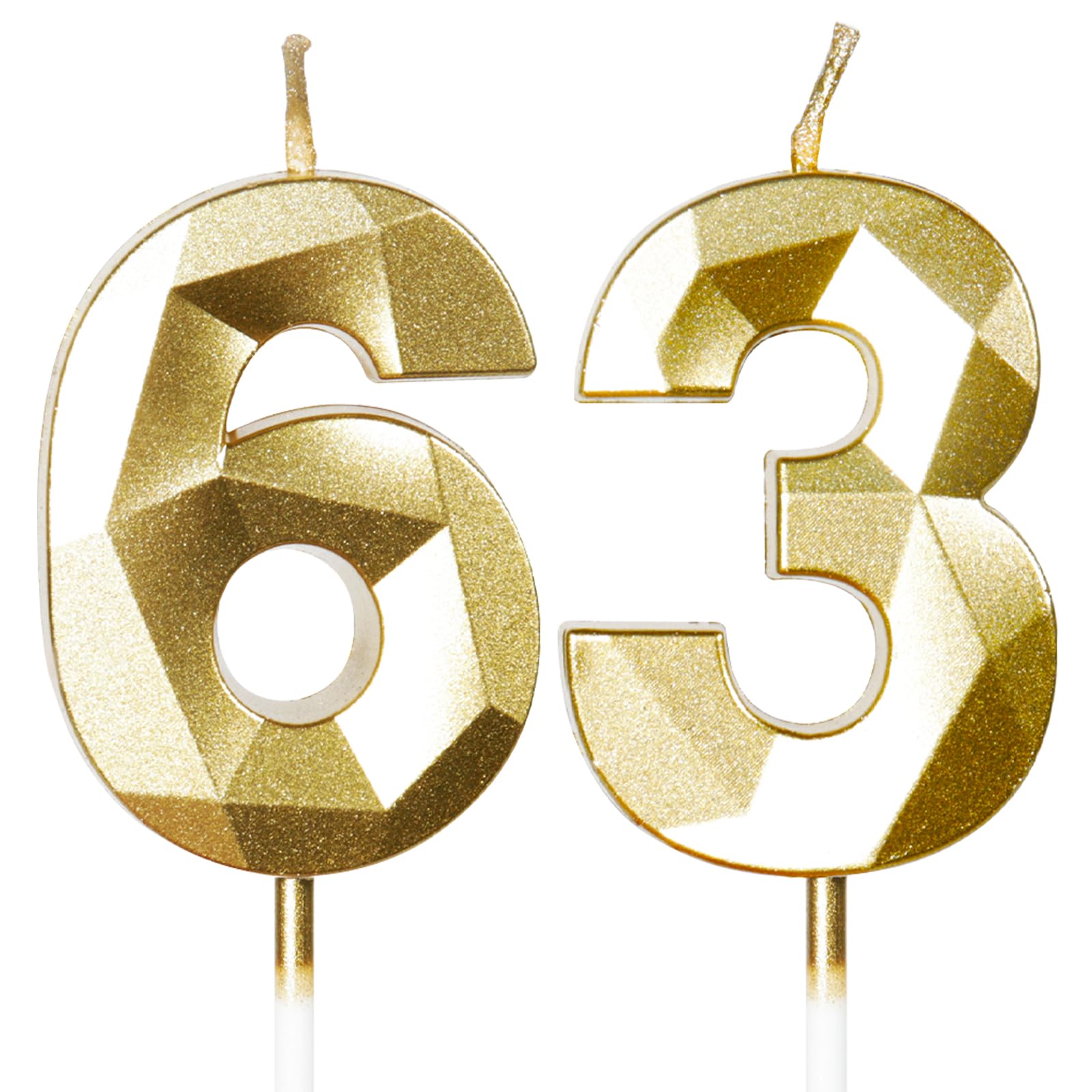 Yiran 50th Birthday Candles, Gold Number 50 Happy Birthday Candles, Cake Topper Decorations for Birthday Party, Wedding Anniversary Celebration Supply — view 162