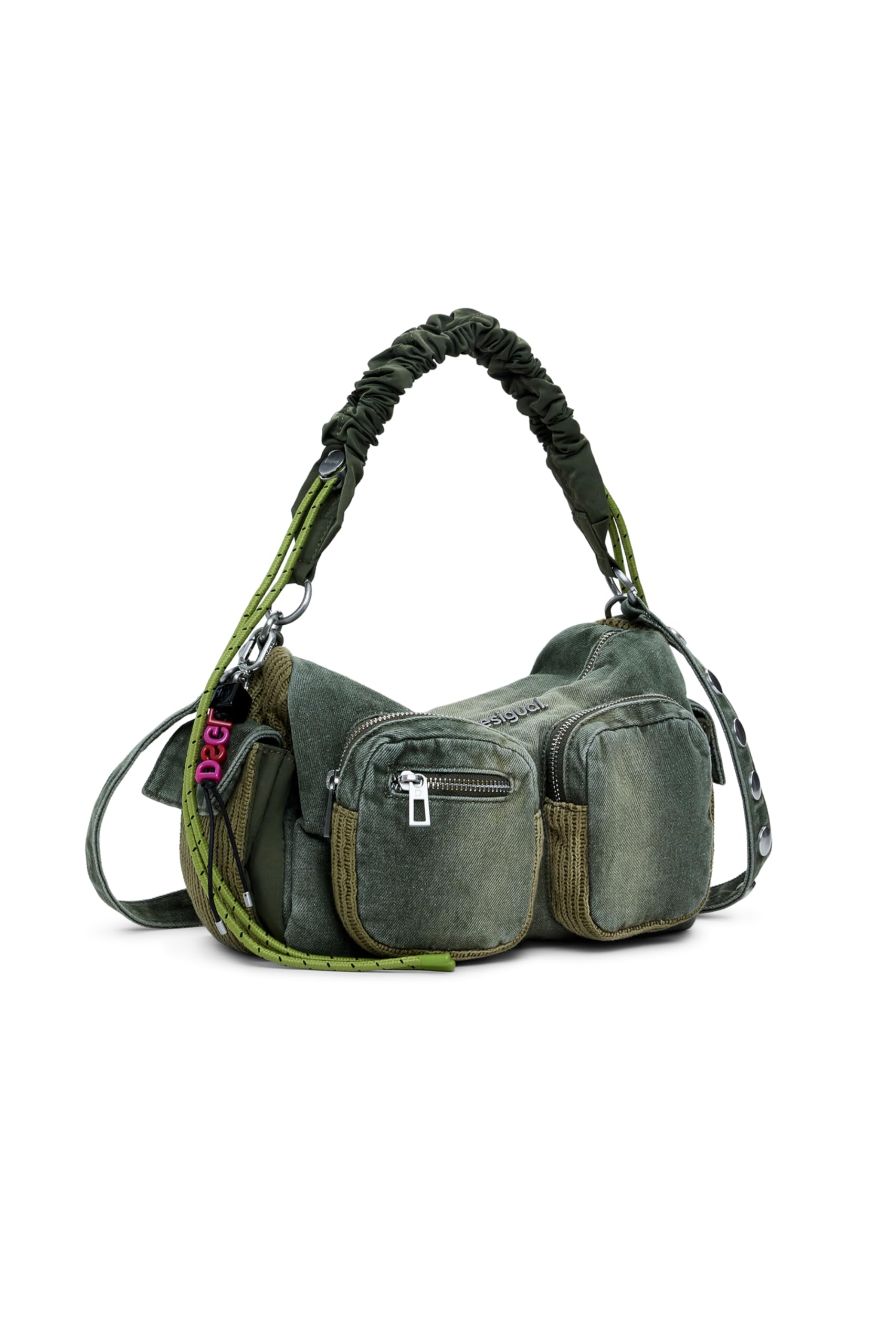 Desigual Schultertasche Umhängetasche Habana Hybrid Denim Shoulder Bag Kaki khaki