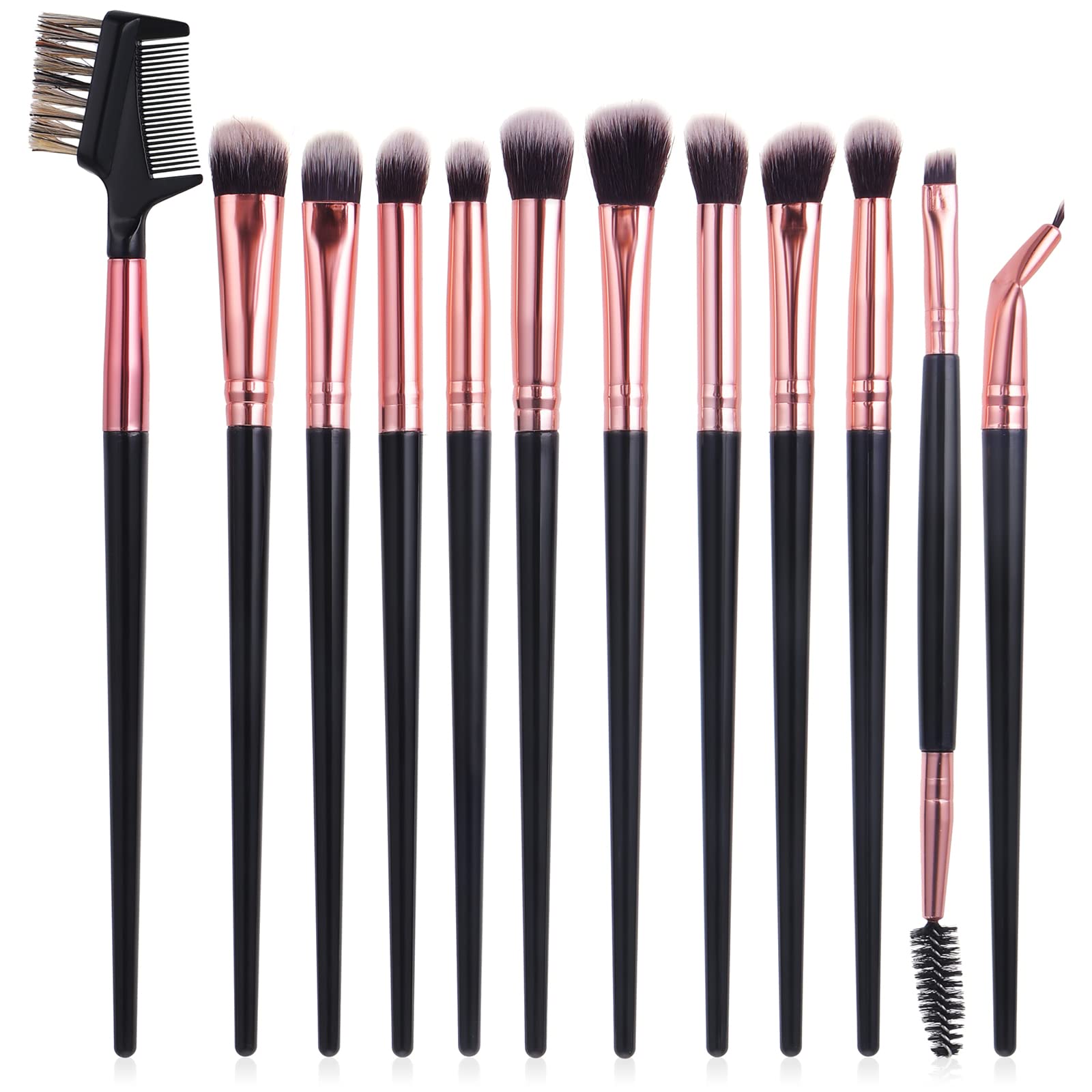 WLLHYF Eye Makeup Brush Set 12 PCS Eye Shadow Makeup Brushes Professional Soft Hairs Makeup Tool Kit for Concealer Eyebrows Eyeliner Foundation Blush