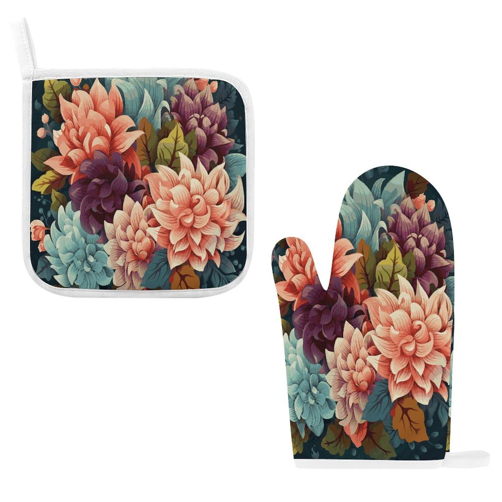 Fodpand Style Flowers As Background Oven Mitts And Pot Holders Sets