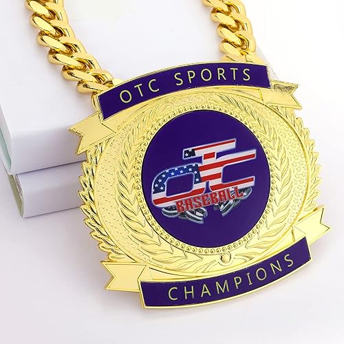 Miniatura 6 de Fantasy Football Championship Chains Award, Trofeo del Premio del Ganador del Premio Champ Chains, Medalla de campeón grande de 7-34  x 7