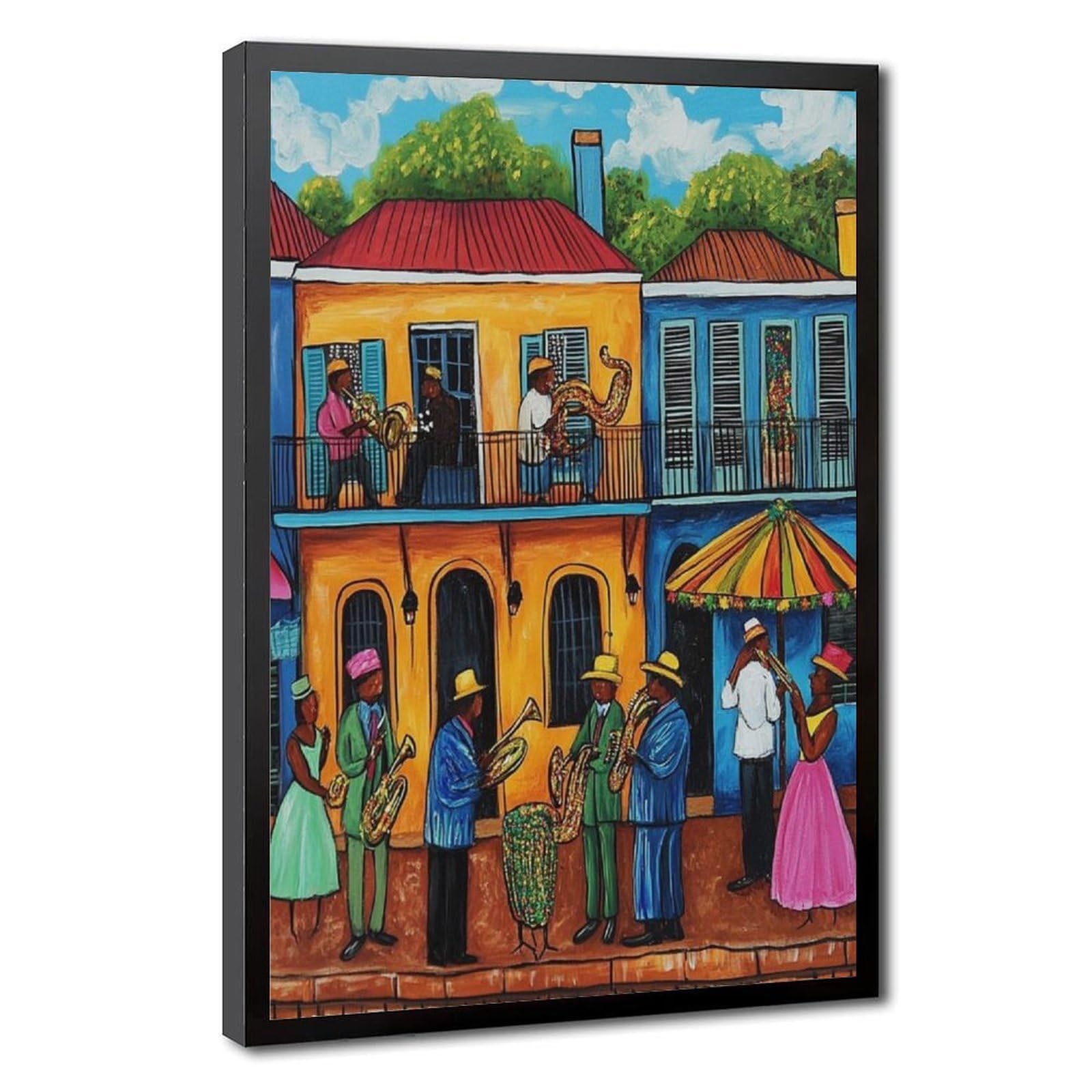 LXWNZE Mardi Gras Parade Art, poster colorato con scena di festival su tela, decorazione per camera da letto, ufficio, stanza, regalo, 40,6 cm L x 61 cm W