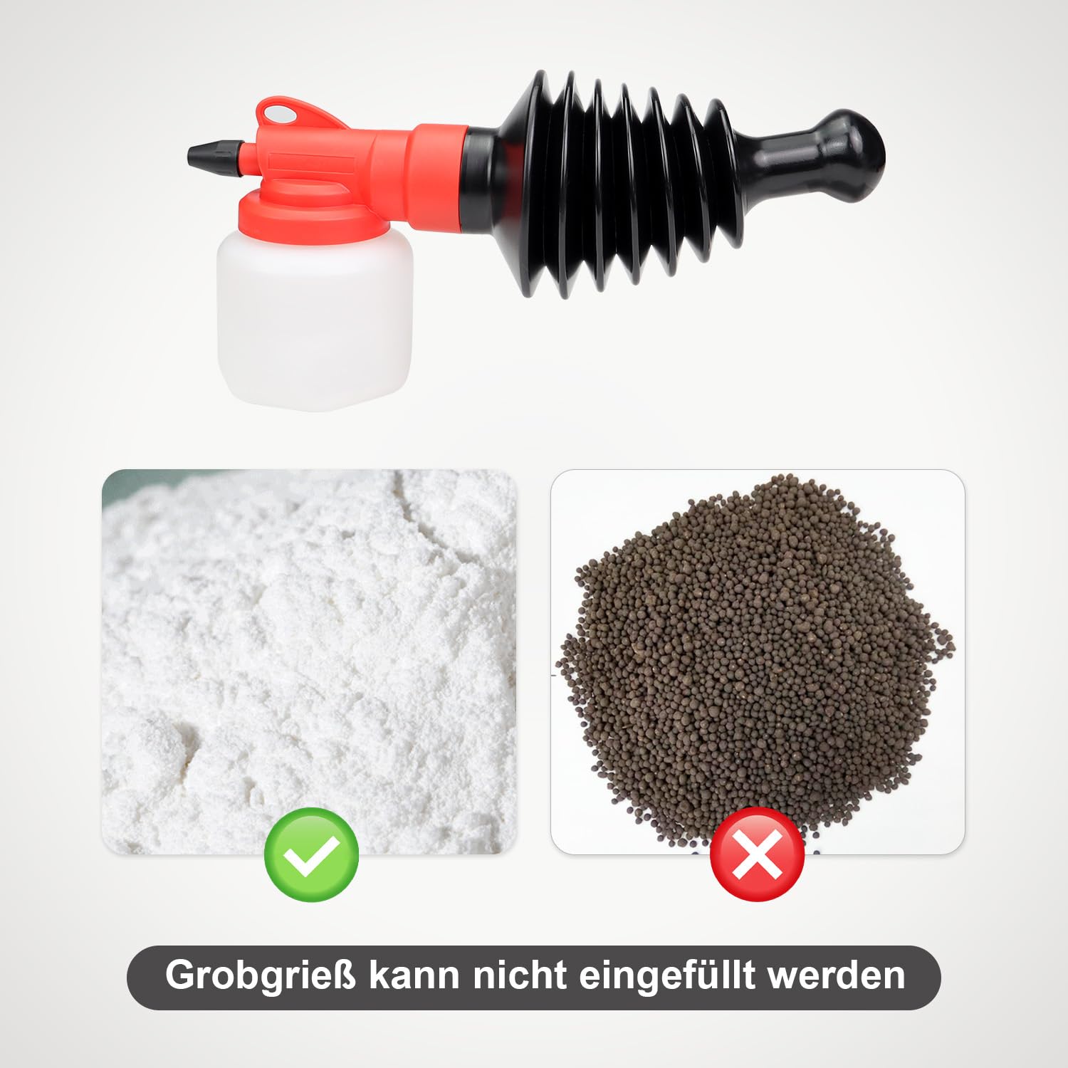 Handheld-Pulversprüher mit Staubtuch und Pumpdruck-Wassersprüher, geeignet für die Pflanzendüngung, Milbenbekämpfung in Geflügelställen und das Tünchen von Wänden