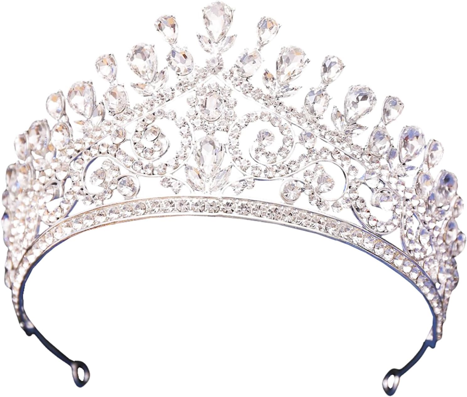 WIOJEIGO レディース クリスタル ウェディング ティアラ クラウン プリンセス ラインストーン ヘッドバンド プロム 誕生日