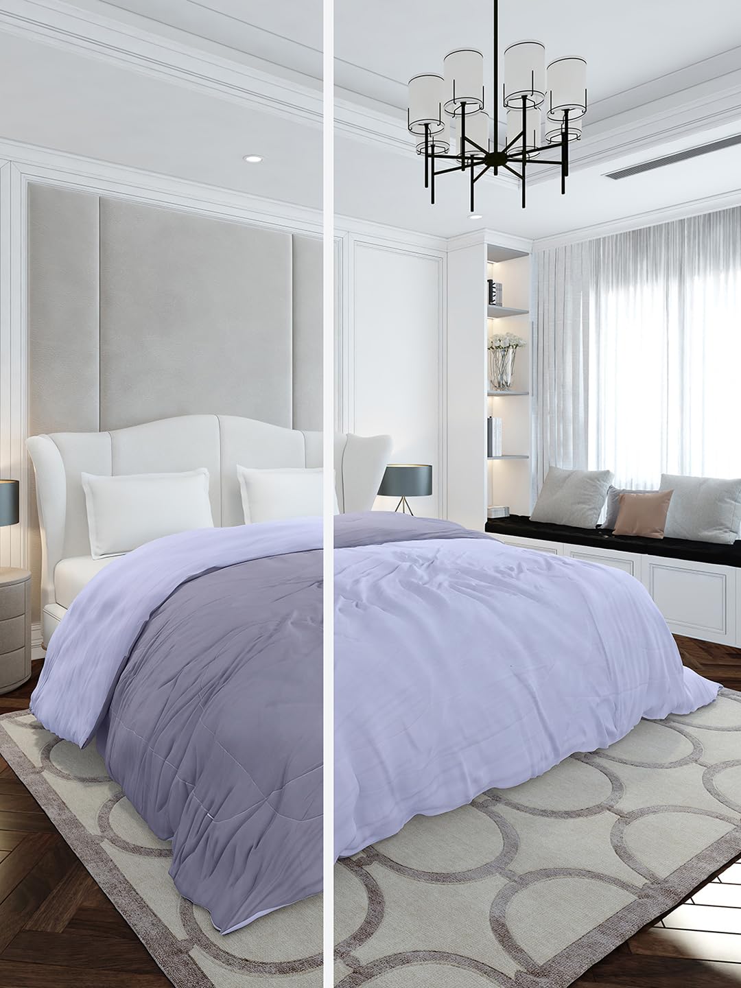 Monte Carlo Lavender Solid Double Bed 100 GSM Ac Comforter (Width 230 CM, Length 250 CM) - 2-picture-10
