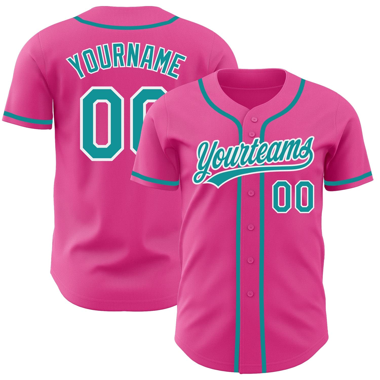 Generic Pink Teal White Baseball Jersey Kids Men Women Youth, Custom Baseball Jerseys Printed Stitched Name Number Logo Baseball Shirt