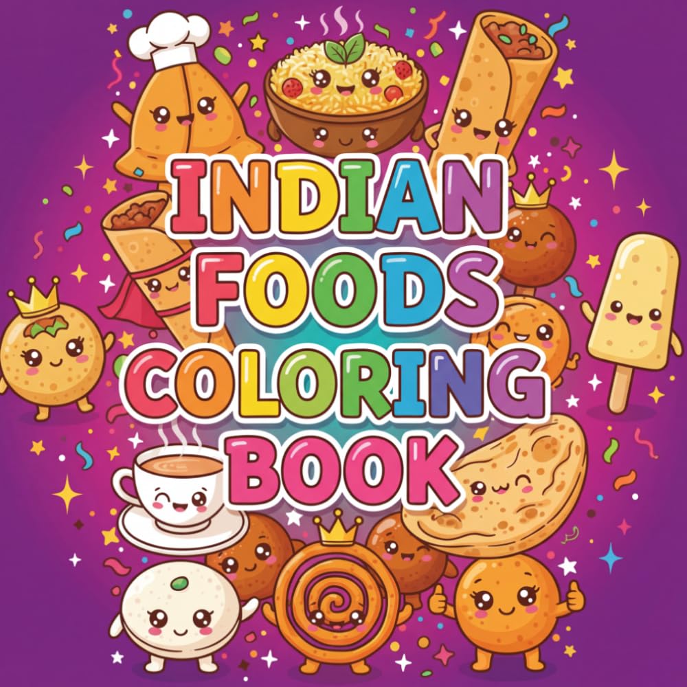 A Taste of India: A Kids Coloring Adventure: Exploring Delicious Foods from North to South India