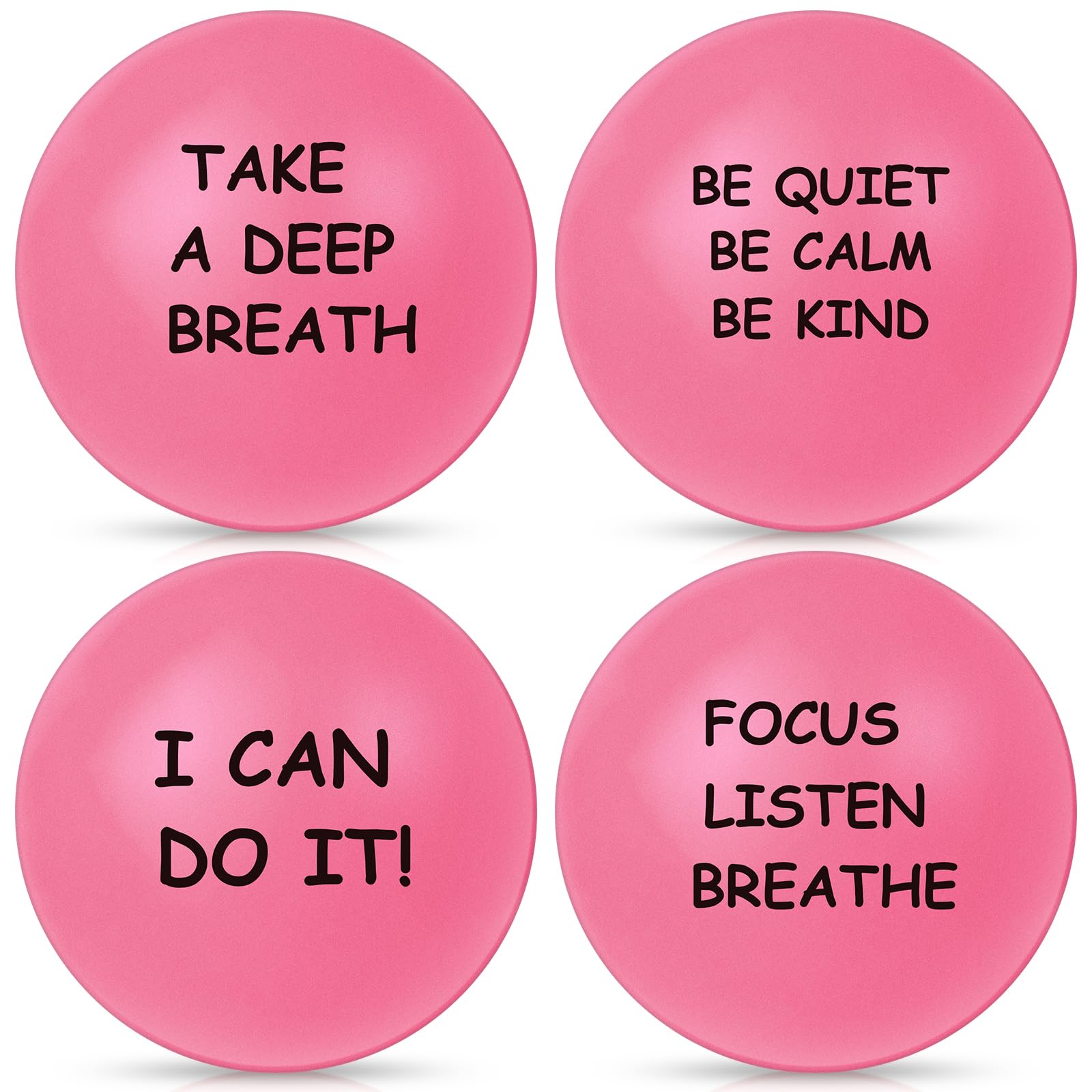 Ceenna 4 Pcs Motivational Stress Balls for Adults 2.5 Inch Stress Relief Balls with Inspirational Quotes for Encouraging Motivating Hand Exercise