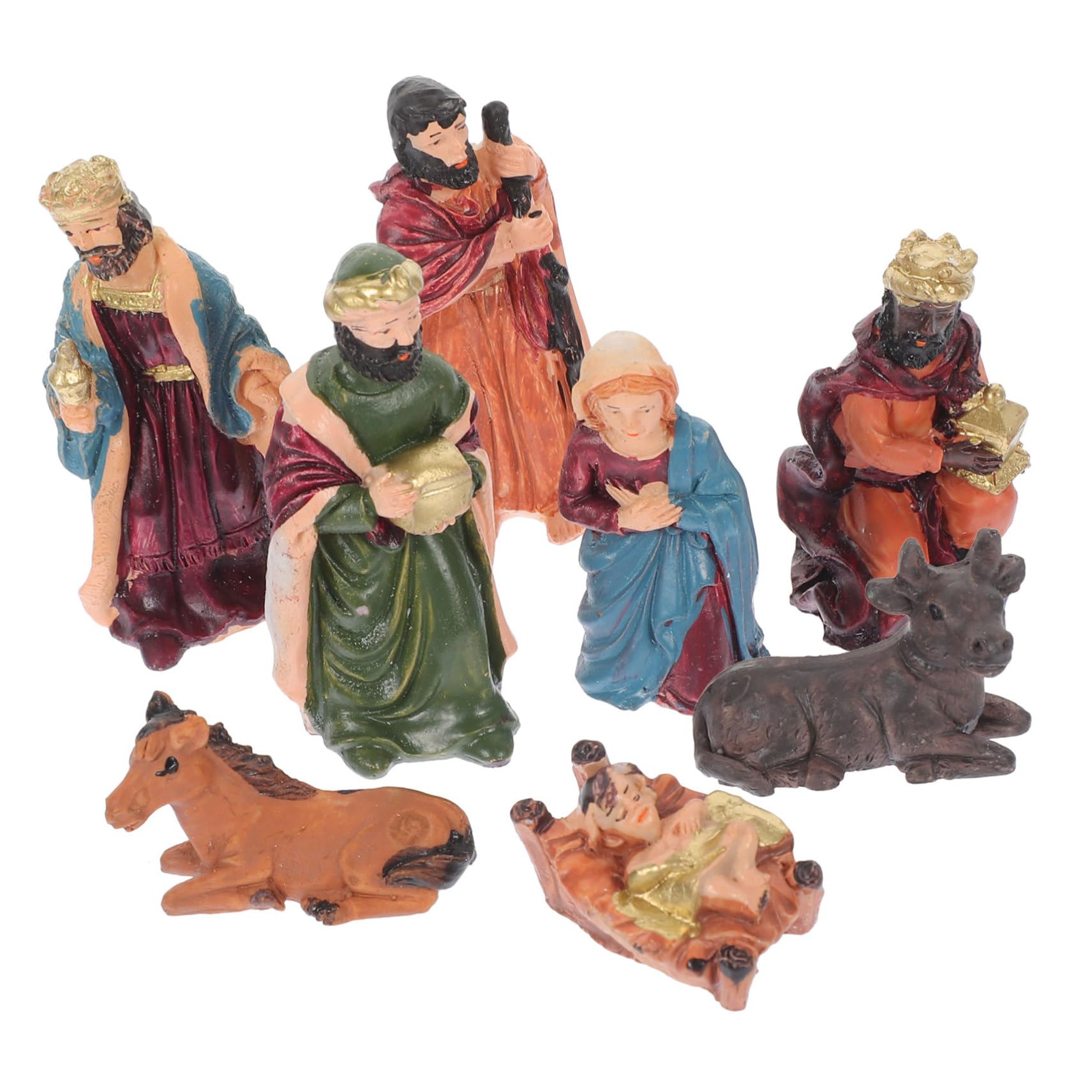 TOPBATHY 3 Sets Handgefertigte Weihnachtskrippe Aus Harz Mit Jesus Und Maria Krippenszene Ornamente Religiöses Für Zuhause