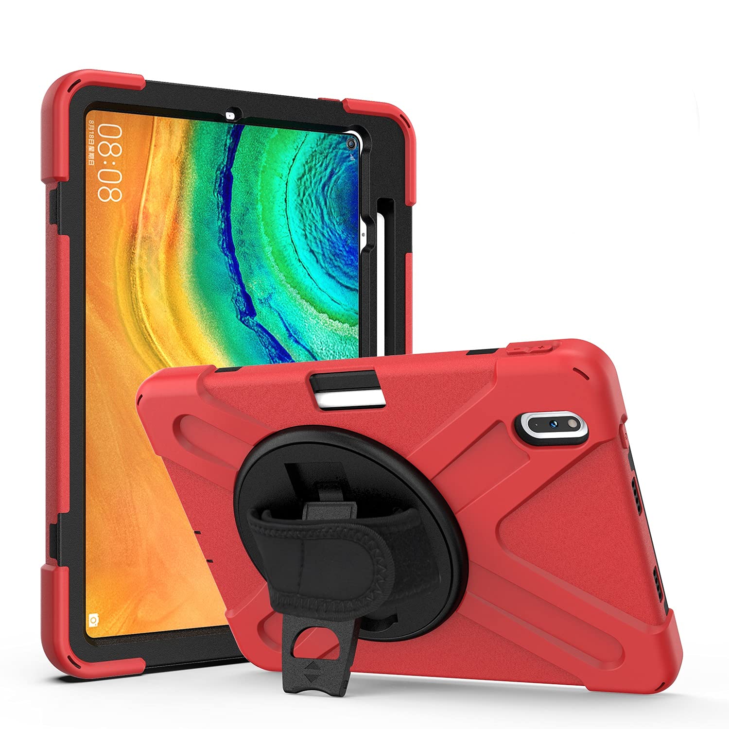 Pokrywa tabletki dla Huawei MatePad Pro 10.8/10.8 5g, Kids Full Ciało na wstrząsy na wstrząsy tabletki z paskiem na rękę/Pasek na ramię Obrotowy kickstand