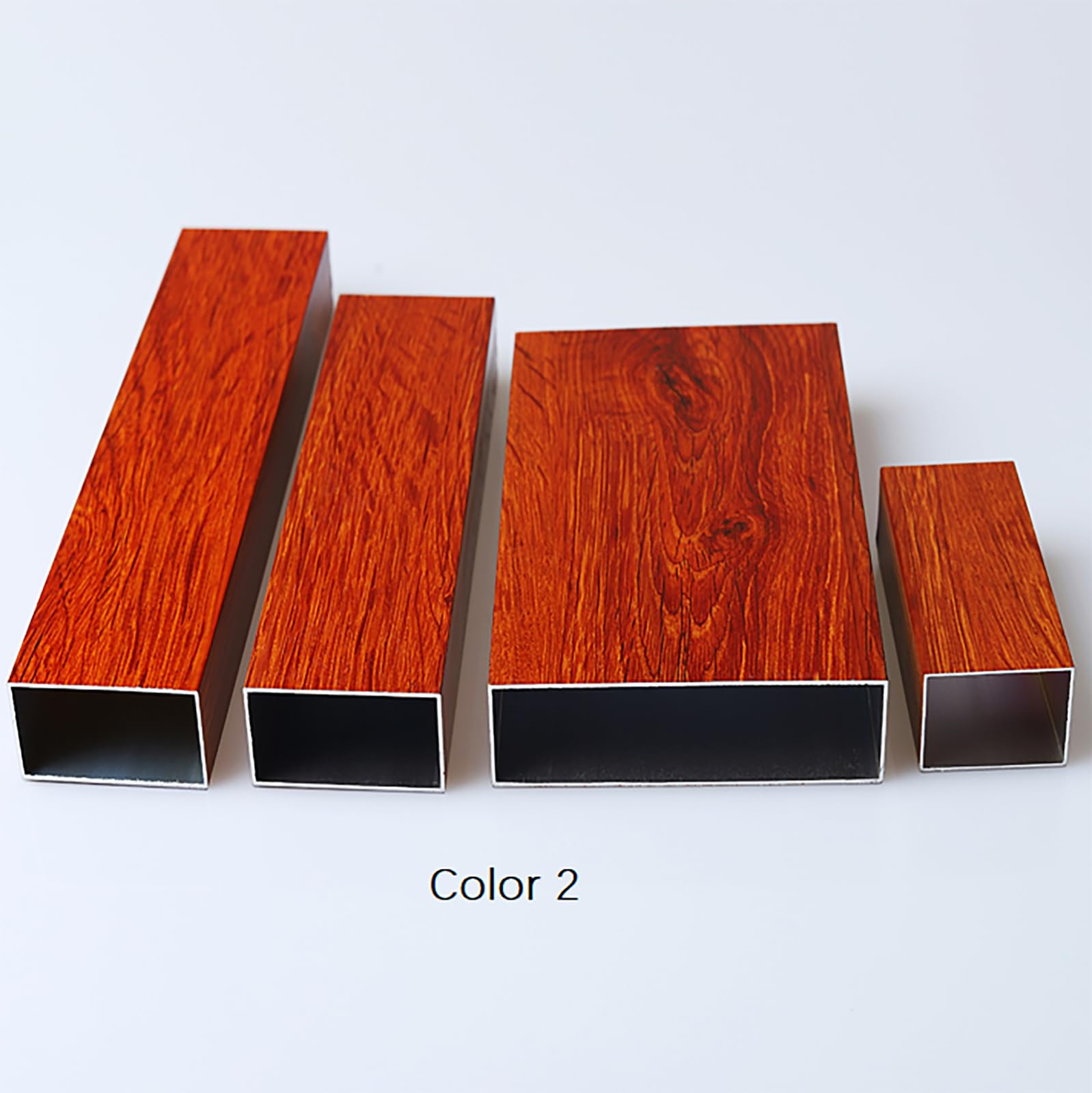 Kwweeoo Wood Grain Aluminum Square Tubing 8Pcs 80mm x 80mm x 410mm Long Wall Thickness 1.2mm, 8 Pack 3.2 inch 3.2
