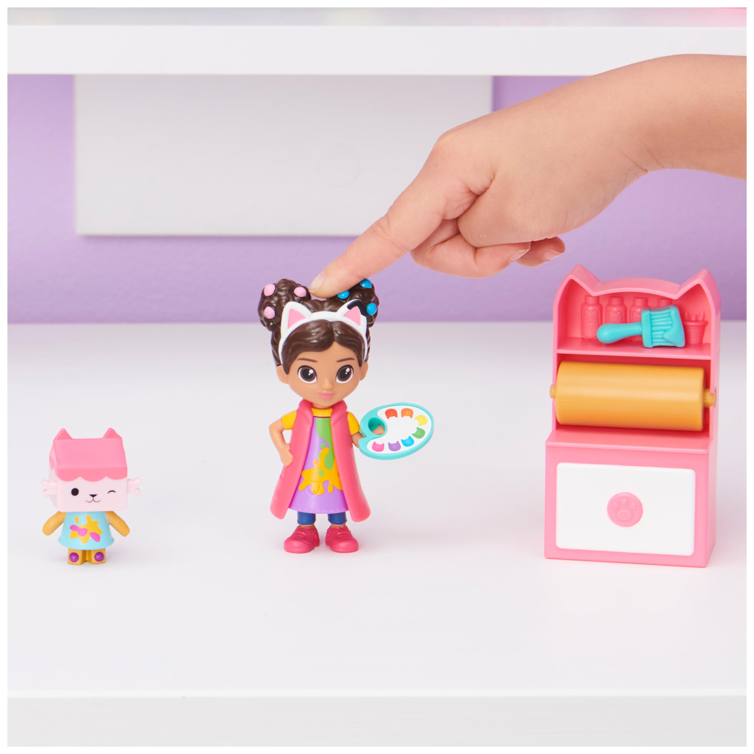 Gabby's Dollhouse, Mini set Studio d’arte, con Gabby e Baby Scatola, giochi per bambini dai 3 anni in su