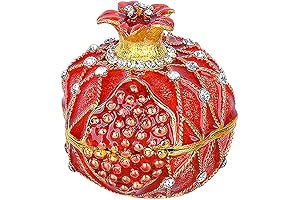 Floral Hand-Painted Pomegranate Trinket Box