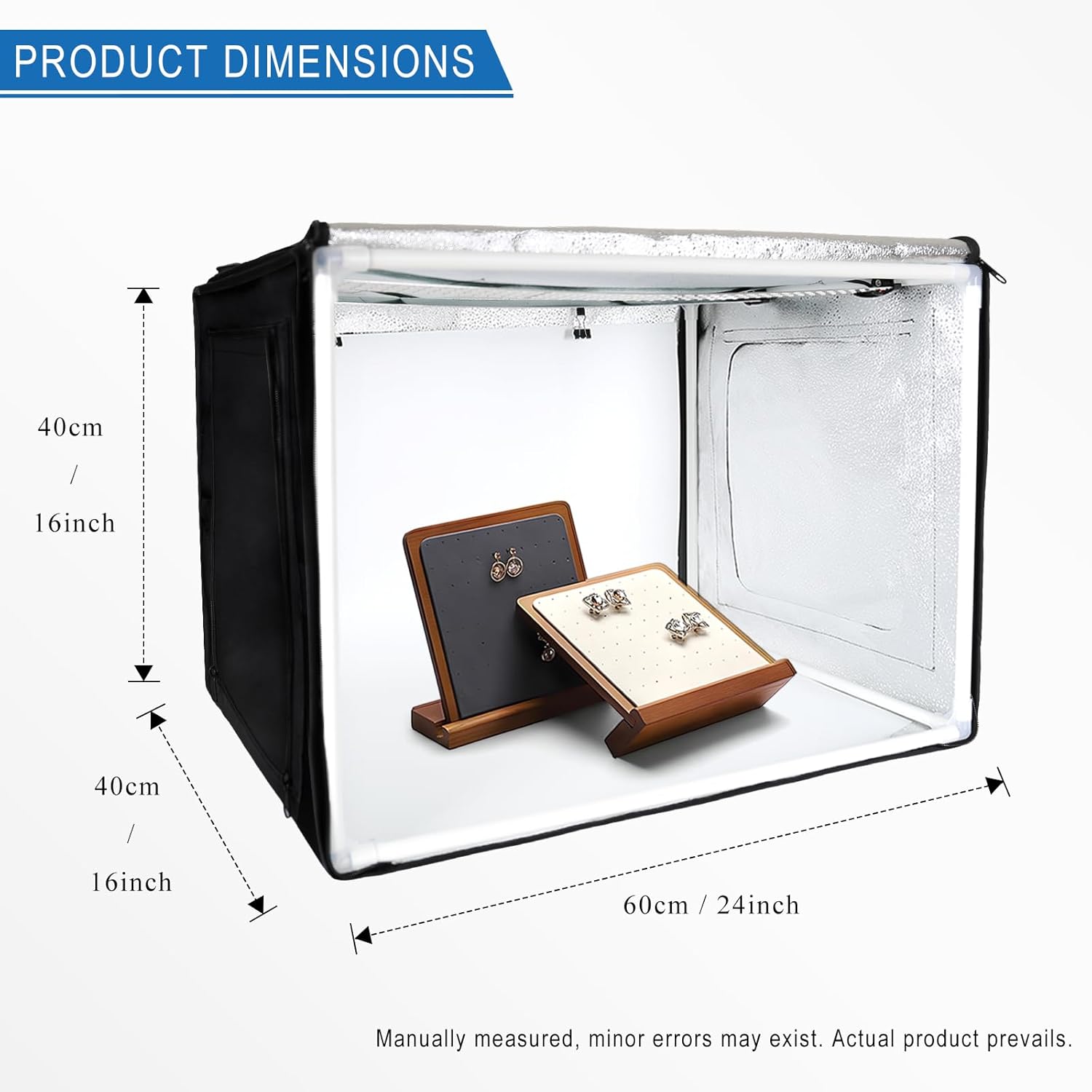 Light Box for Photography Handheld Live Streaming 24x16x16inch Photo Studio Bi-Color Dimmable LED Shooting Tent Cube Box with 4 Color Backdrops,336Pcs LED Lights 3200-6500K Photo Lighting Booth