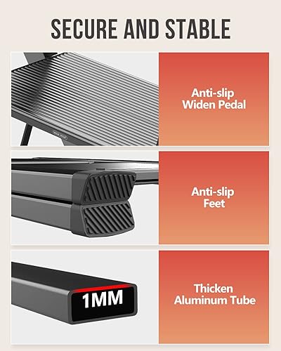 Miniatura 6 de Escalera plegable de 2 escalones, ligera, portátil, antideslizante, de aluminio para el hogar, oficina, biblioteca, 300 libras, color negro